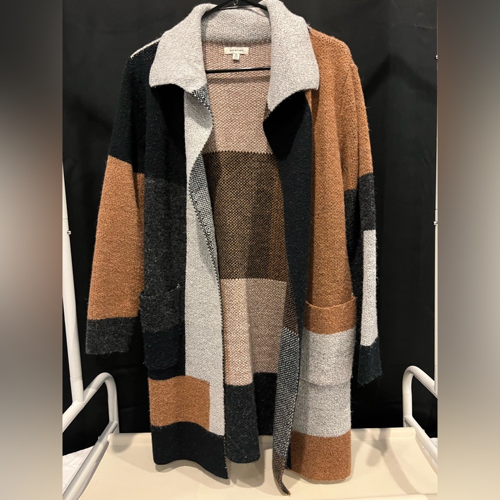 Max Studio Multicolor Open Front Cardigan